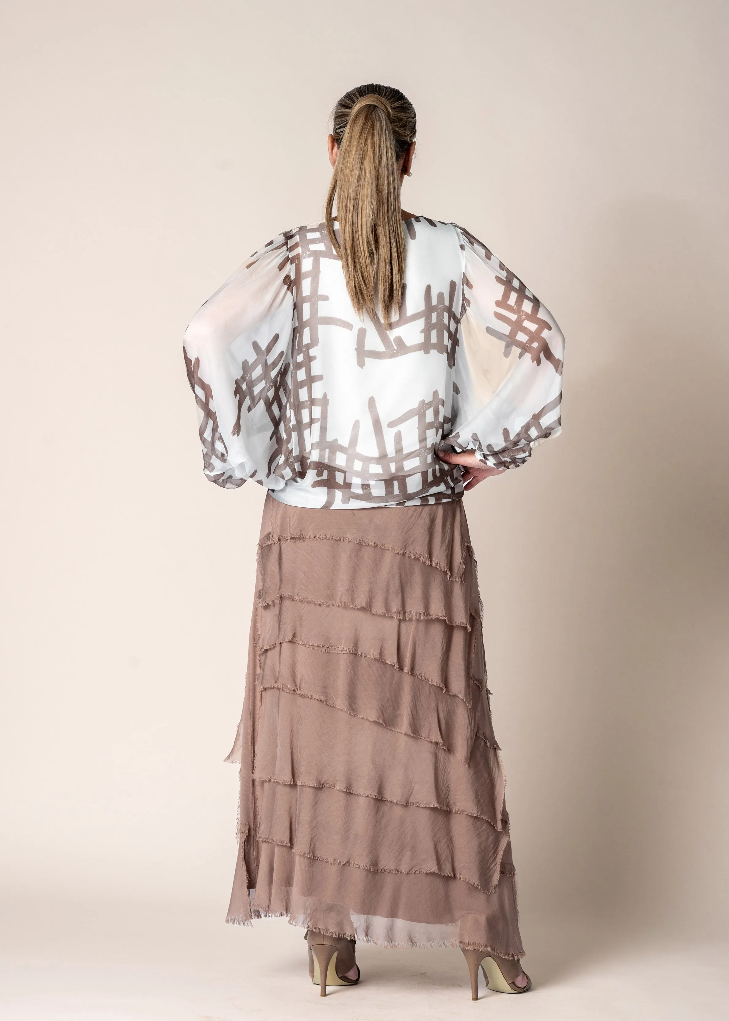 Fifi Silk Skirt in Milk Chocolate