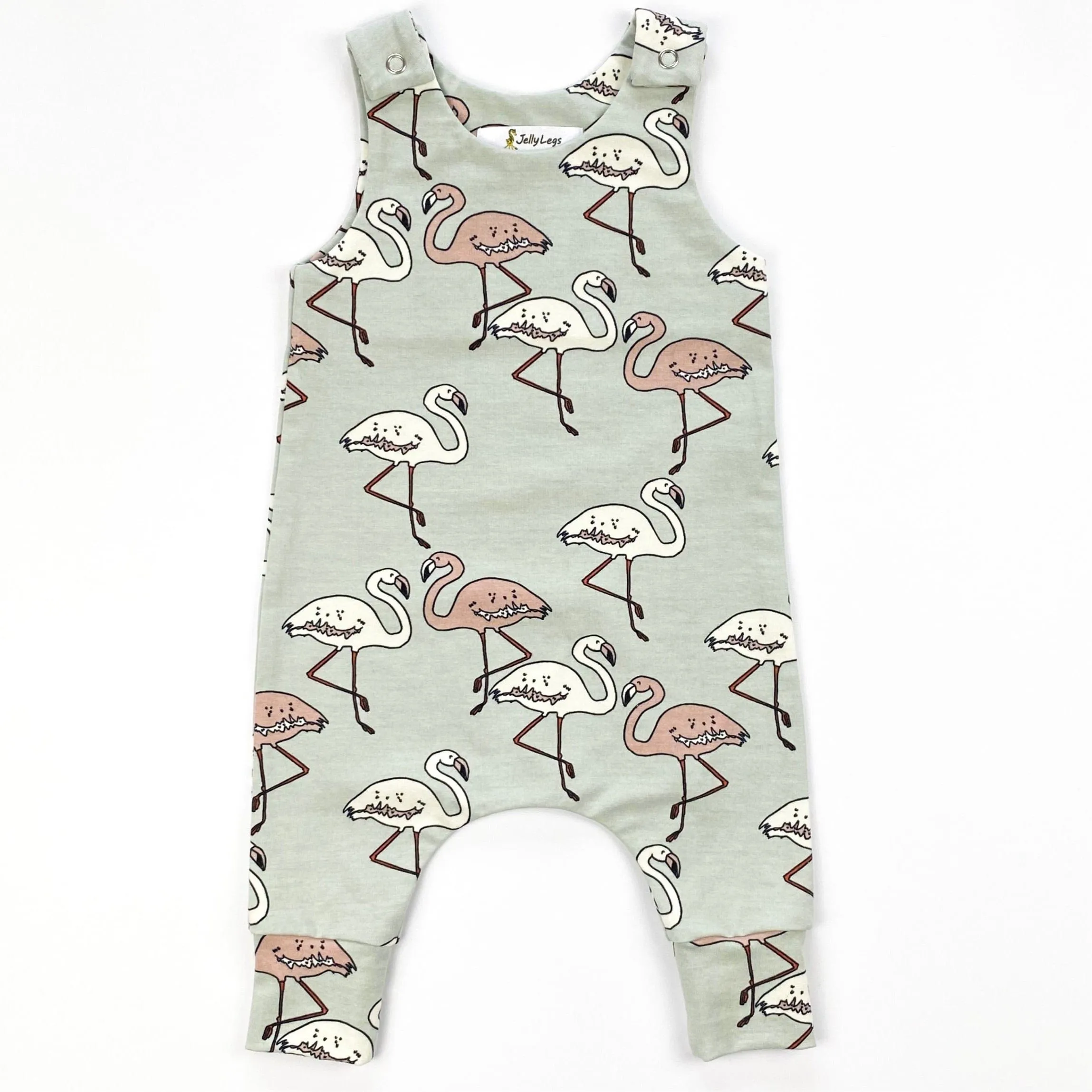 FLAMINGO DUNGAREE ROMPER