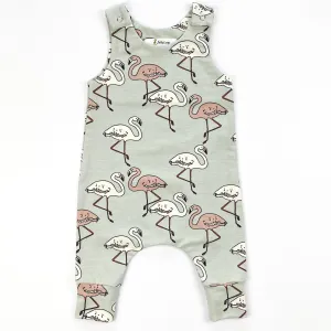 FLAMINGO DUNGAREE ROMPER