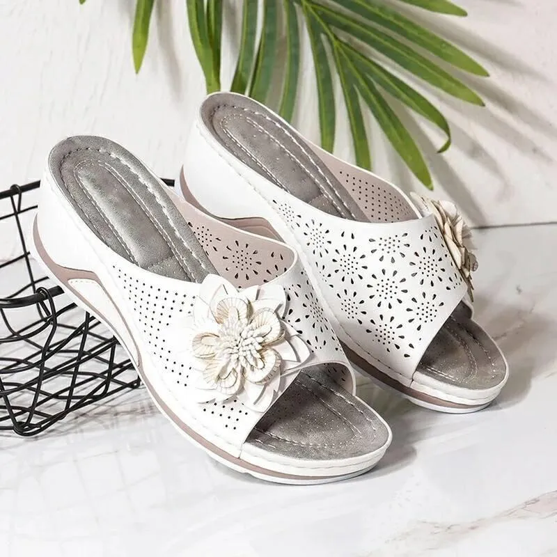 Flower Hollowed-Out Summer Platform Shoes