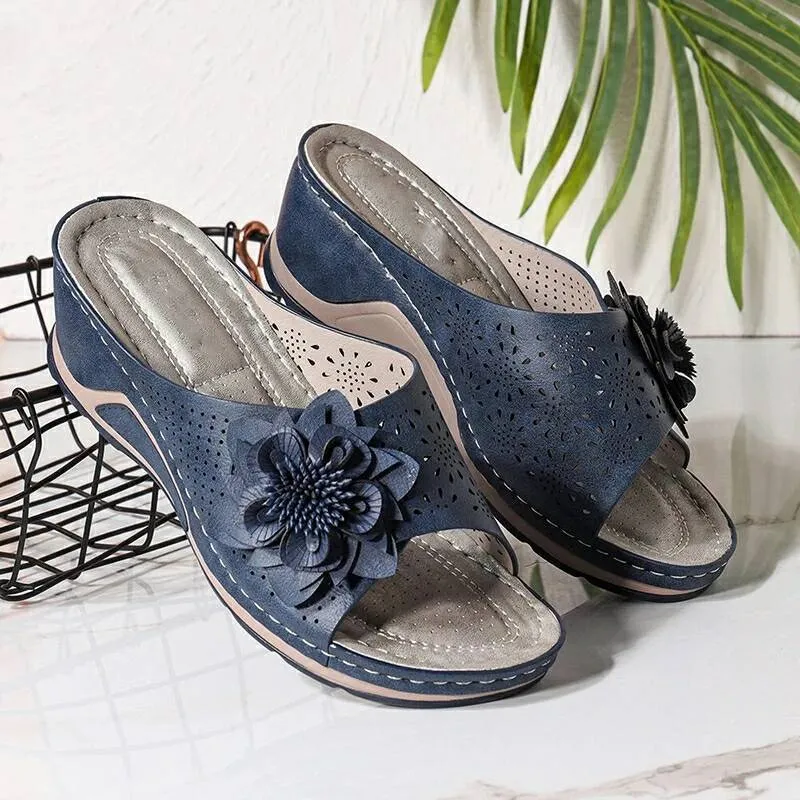 Flower Hollowed-Out Summer Platform Shoes