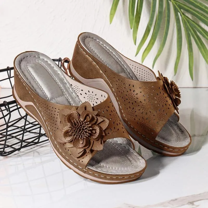 Flower Hollowed-Out Summer Platform Shoes