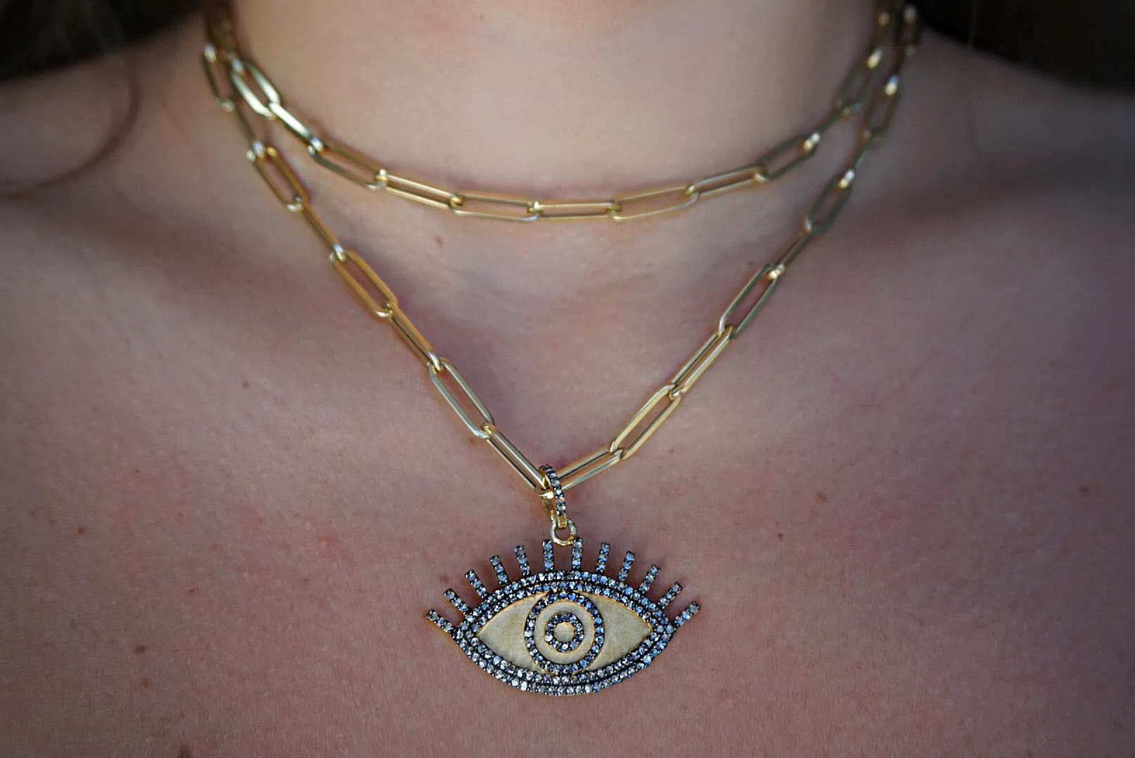 Frosted Gold Eyelash Pendant