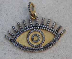 Frosted Gold Eyelash Pendant