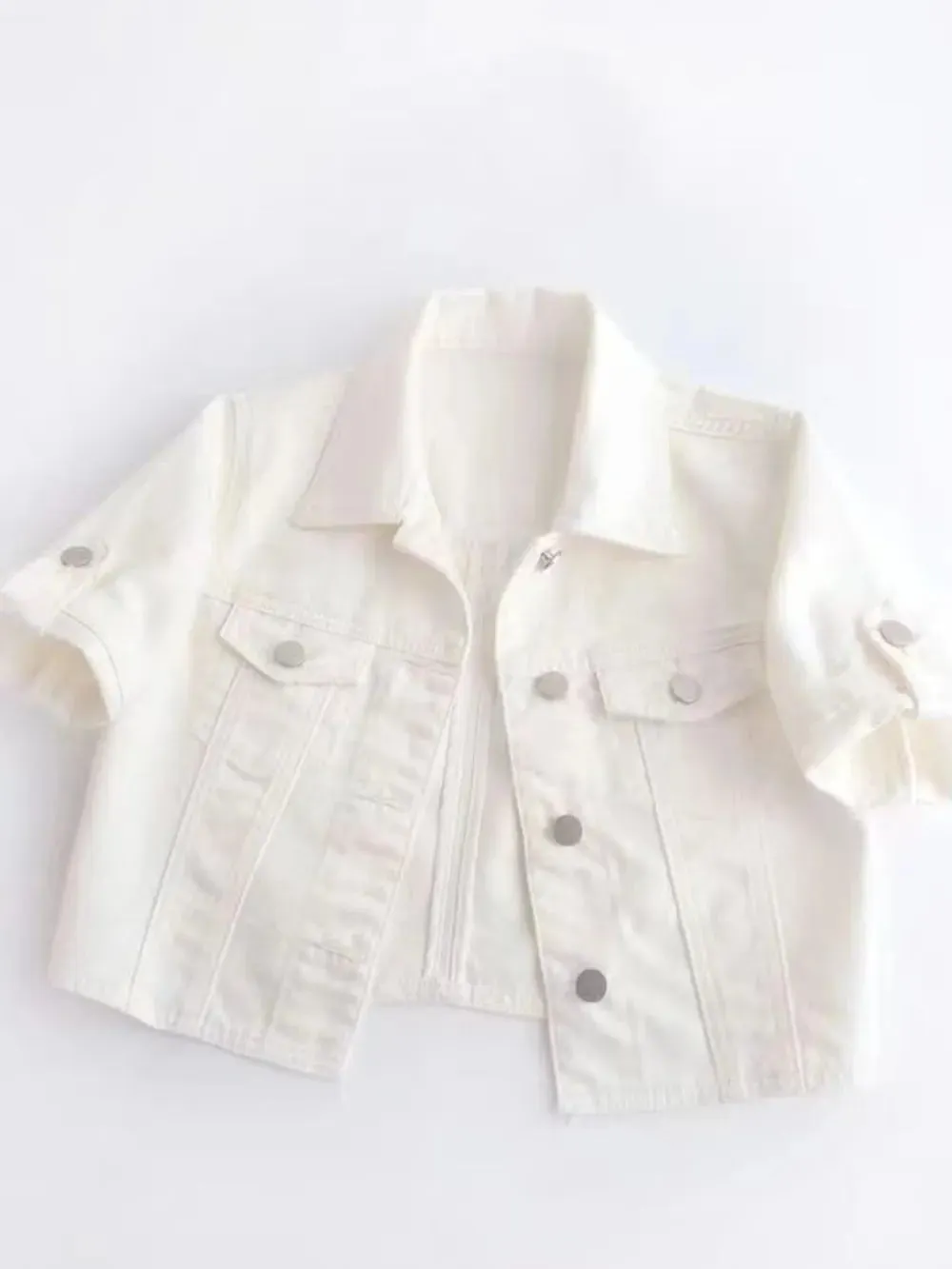 Full Size Cropped  Denim Jacket Plus Size
