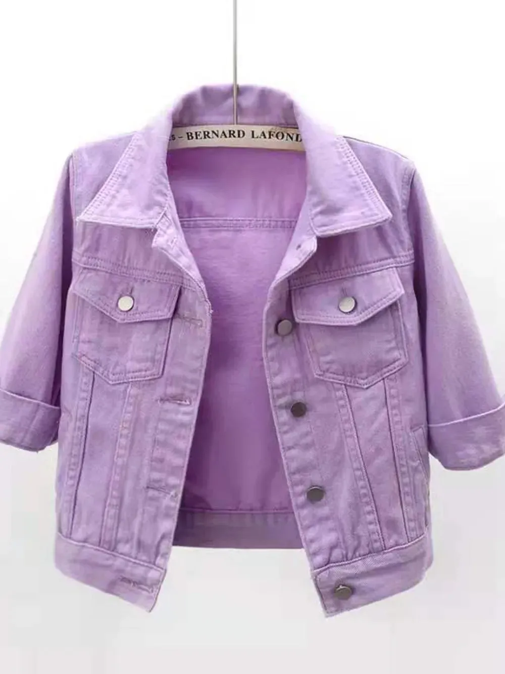 Full Size Cropped  Denim Jacket Plus Size