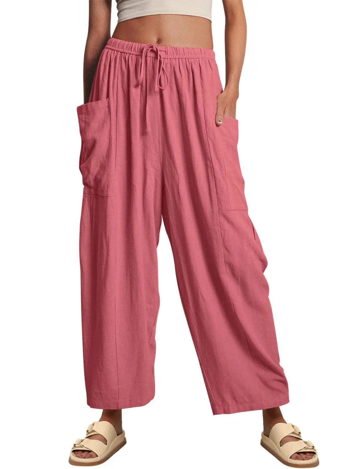 Full Size Wide Leg Pants with Pockets – Stylish & Comfortable