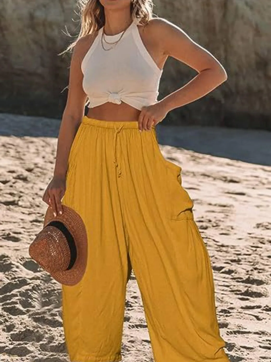 Full Size Wide Leg Pants with Pockets – Stylish & Comfortable