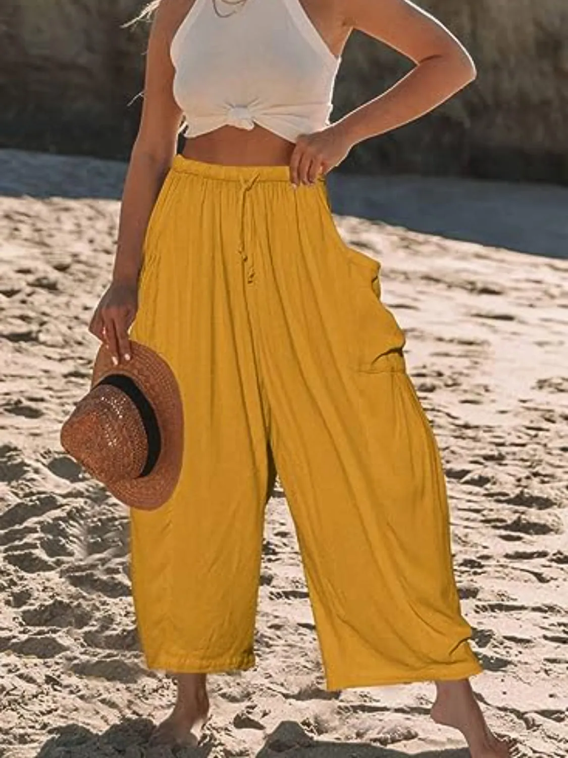 Full Size Wide Leg Pants with Pockets – Stylish & Comfortable
