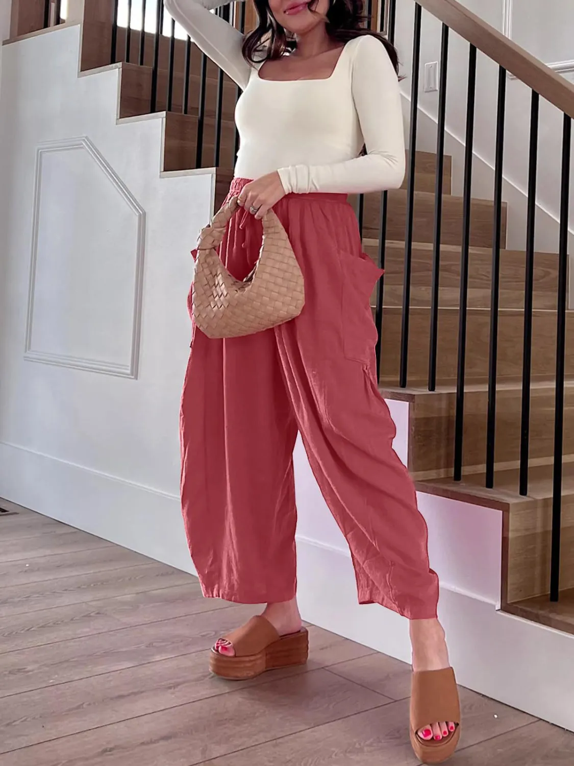 Full Size Wide Leg Pants with Pockets – Stylish & Comfortable