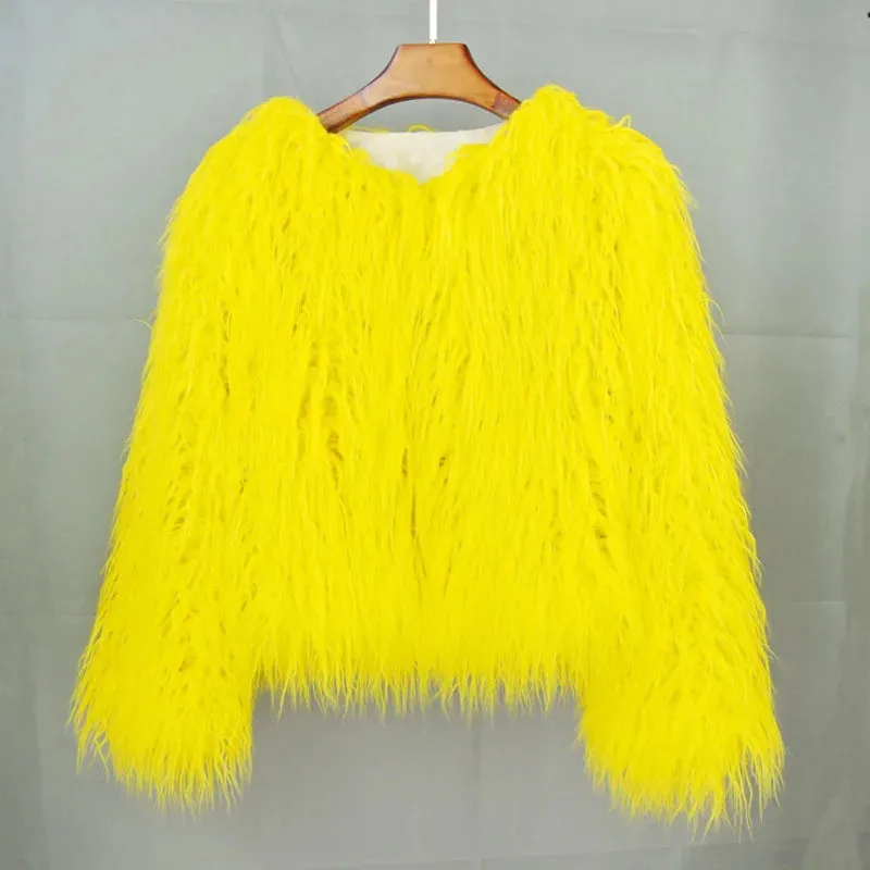 Fur Coats Women Autumn Winter Top Fashion Pink Faux Fur Coat Elegant Thick Warm Faux Fur Jackets for Women 2025
