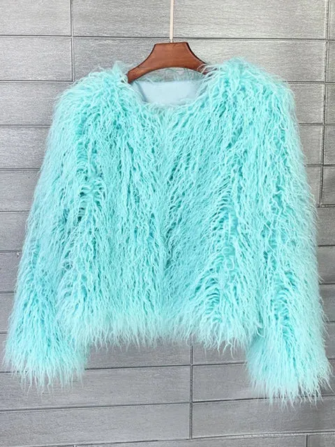 Fur Coats Women Autumn Winter Top Fashion Pink Faux Fur Coat Elegant Thick Warm Faux Fur Jackets for Women 2025