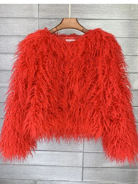 Fur Coats Women Autumn Winter Top Fashion Pink Faux Fur Coat Elegant Thick Warm Faux Fur Jackets for Women 2025