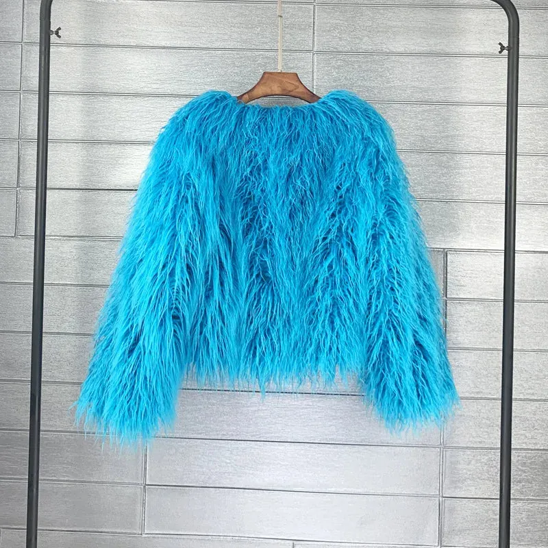 Fur Coats Women Autumn Winter Top Fashion Pink Faux Fur Coat Elegant Thick Warm Faux Fur Jackets for Women 2025