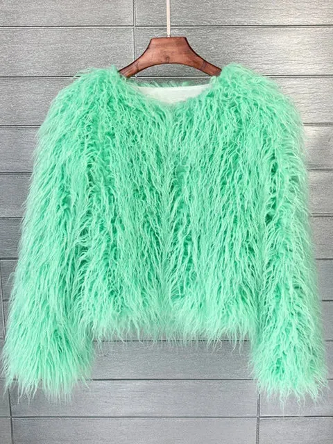 Fur Coats Women Autumn Winter Top Fashion Pink Faux Fur Coat Elegant Thick Warm Faux Fur Jackets for Women 2025