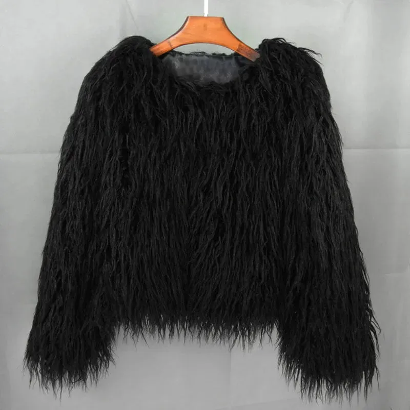Fur Coats Women Autumn Winter Top Fashion Pink Faux Fur Coat Elegant Thick Warm Faux Fur Jackets for Women 2025