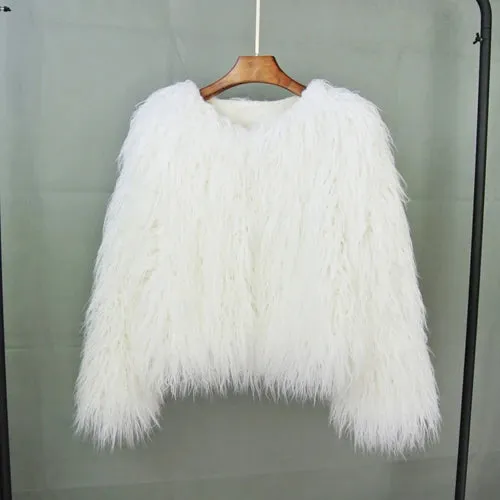 Fur Coats Women Autumn Winter Top Fashion Pink Faux Fur Coat Elegant Thick Warm Faux Fur Jackets for Women 2025