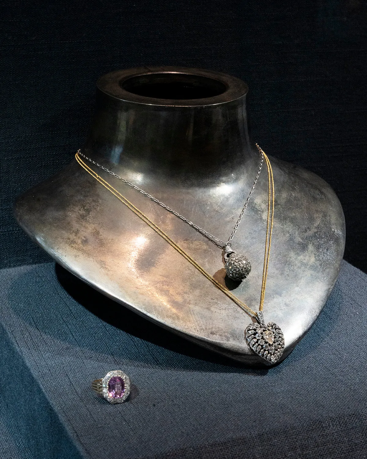 Georgian Era Yellow Diamond Heart Necklace