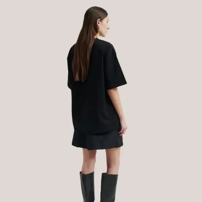 Ghita Glitter Tee - Black