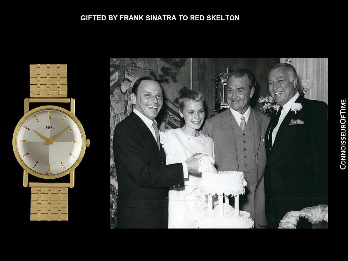 Gifted by Frank Sinatra to Red Skelton - 1960's Ebel Vintage Mens 14K Gold Watch