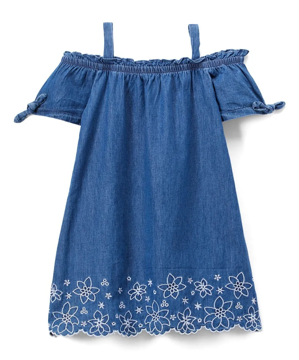 Girl Off-Shoulder Denim Dress