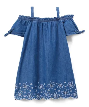 Girl Off-Shoulder Denim Dress