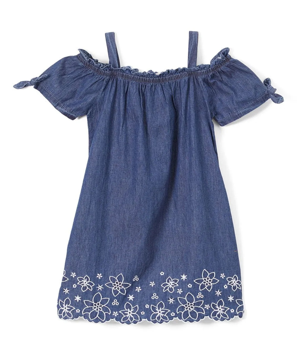 Girl Off-Shoulder Denim Dress