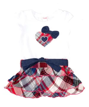 Girl Plaid Ruffles Dress 6/9-24M