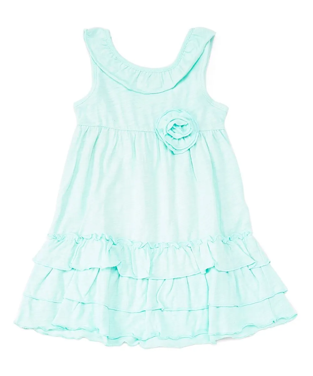 Girl Ruffle Dress with Flower 2-8