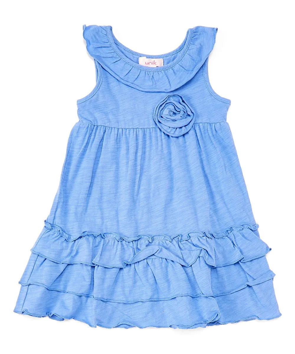 Girl Ruffle Dress with Flower 2-8