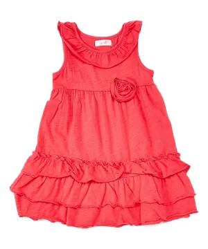 Girl Ruffle Dress with Flower 2-8