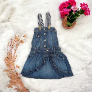 GIRL SIZE 2 YEARS - MEXX, Soft Chambray, Denim Overall Dress EUC B13
