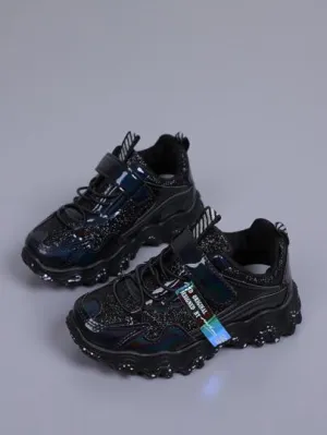 Girls Glitter Detail Lace-up Chunky Sneakers - FDs