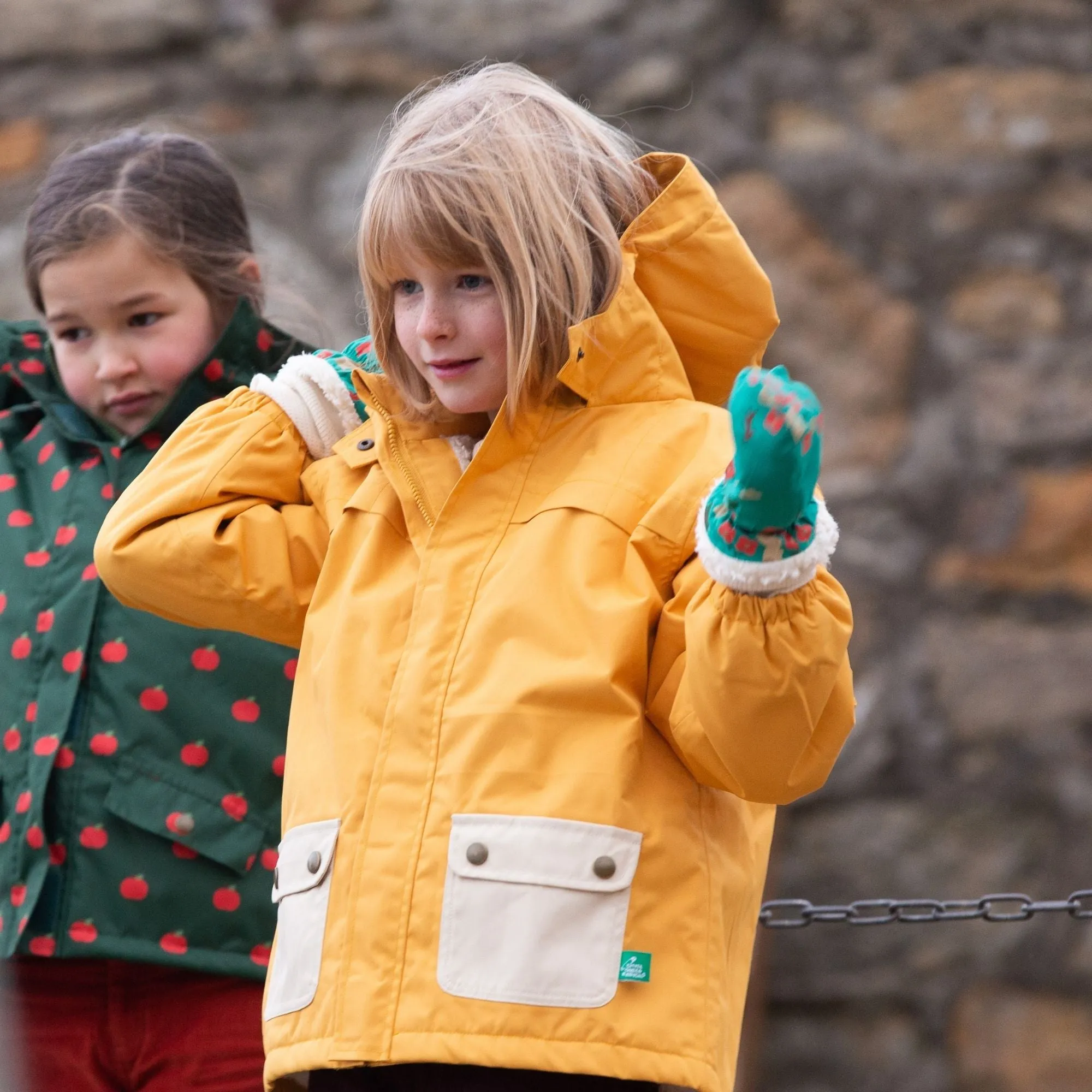 Gold Recycled Waterproof Winter Coat