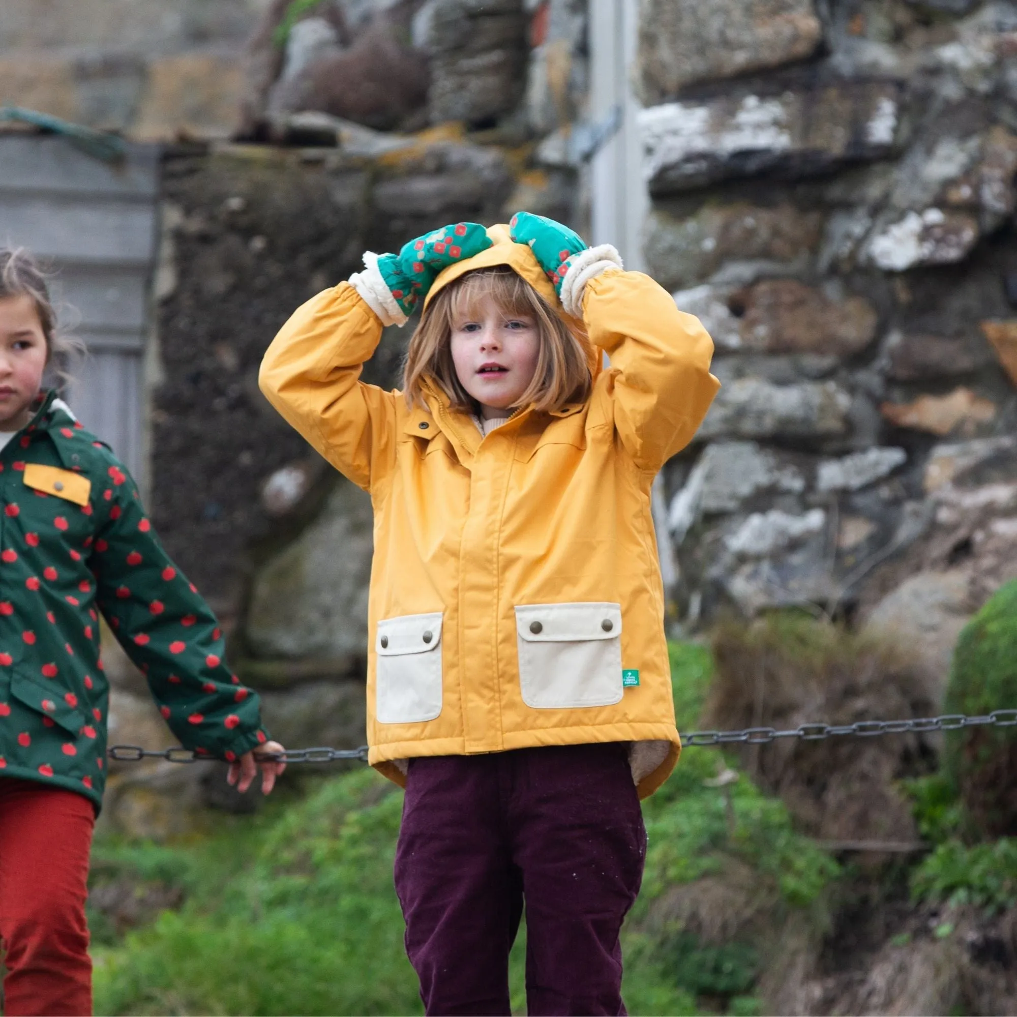 Gold Recycled Waterproof Winter Coat