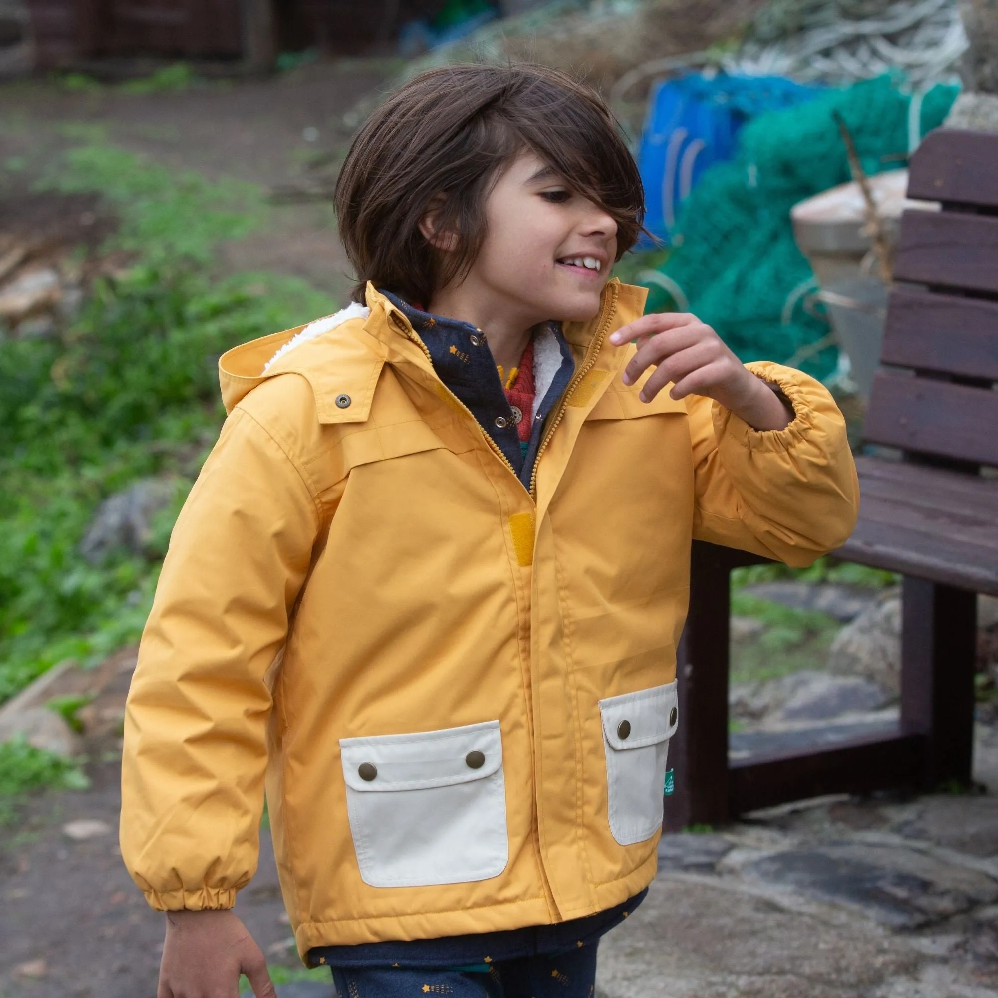 Gold Recycled Waterproof Winter Coat