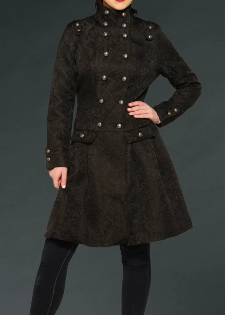 Gothic Brocade Coat Jacket with Buttons