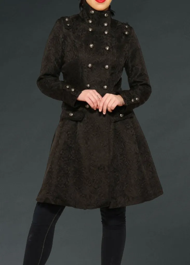 Gothic Brocade Coat Jacket with Buttons