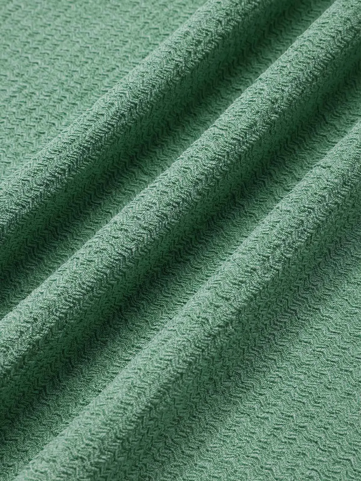 Green 1940s Solid Textured Wide-Leg Pants