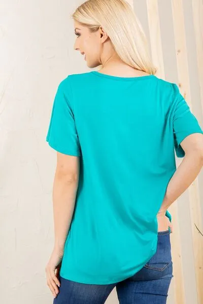 Green Leopard Lip Round Neck Short Sleeve T-Shirt Plus Size