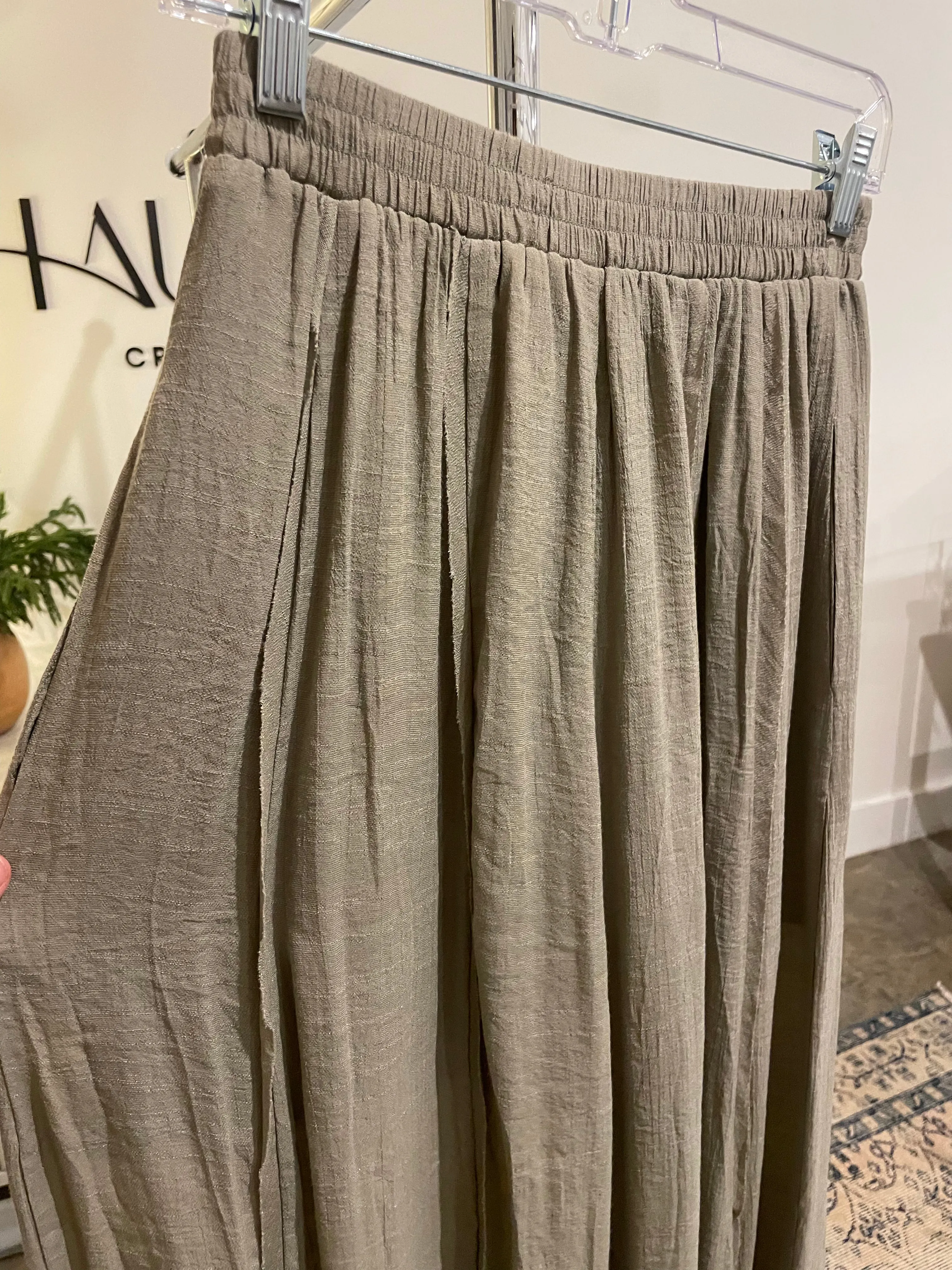 Green Wide Leg Pants
