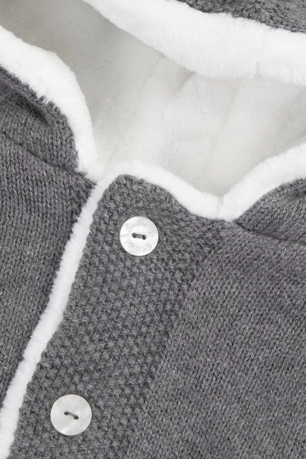 Grey Chine Knitted Faux Fur Jacket