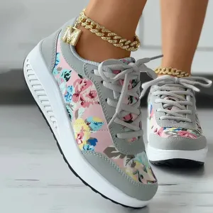 GS Platform | Luxe platform sneakers met bloemenprint voor dames