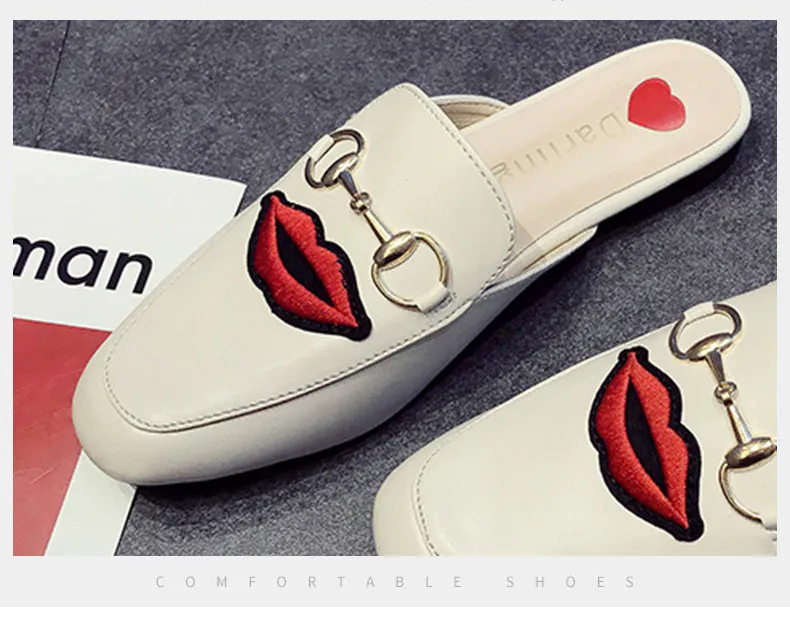 Half Slippers Women's Outer Wear Sandals Toe Caps Flat Bottom Lazy Mules