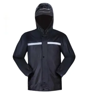 Hamlin Percy Jas Hujan Motor Unisex Single Layer Raincoat Reflective XL Material Oxford ORIGINAL - Black