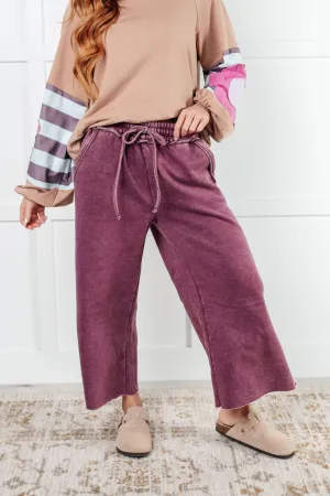 Hazel Blues® |  In or Out Wide Leg Cropped Pants in Eggplant