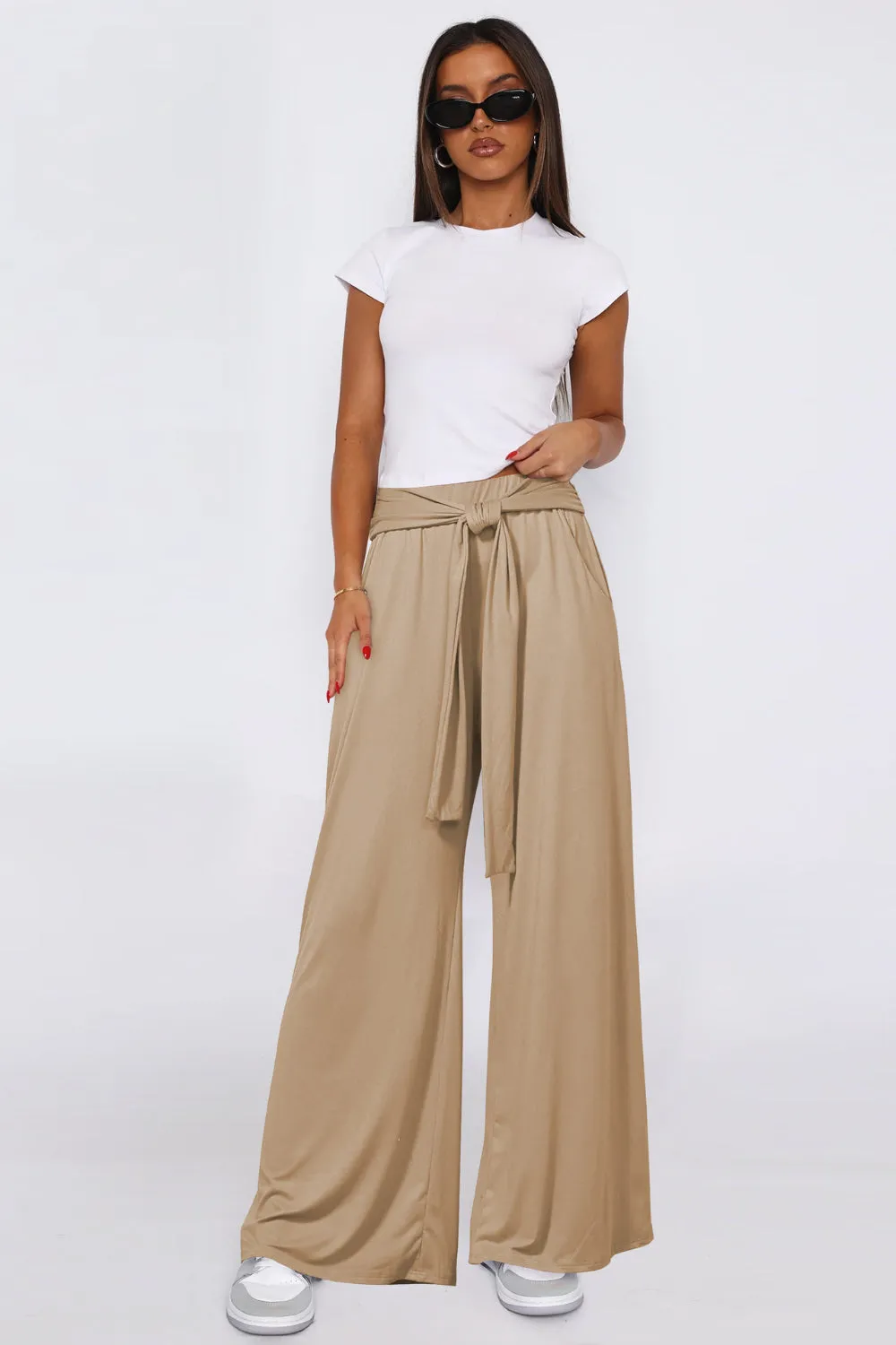 Hazel Blues® |  Tied Pocketed Wide Leg Pants