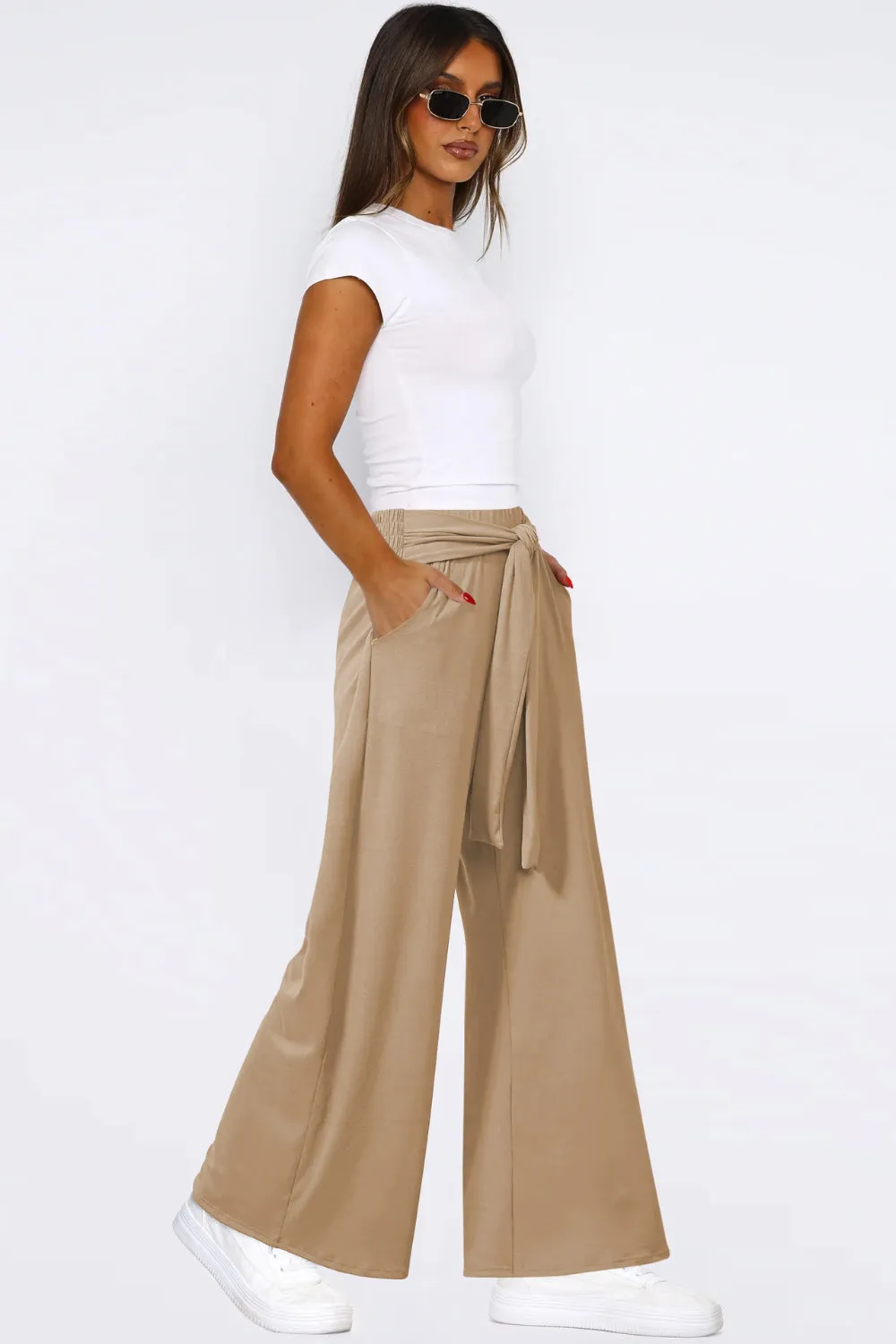 Hazel Blues® |  Tied Pocketed Wide Leg Pants
