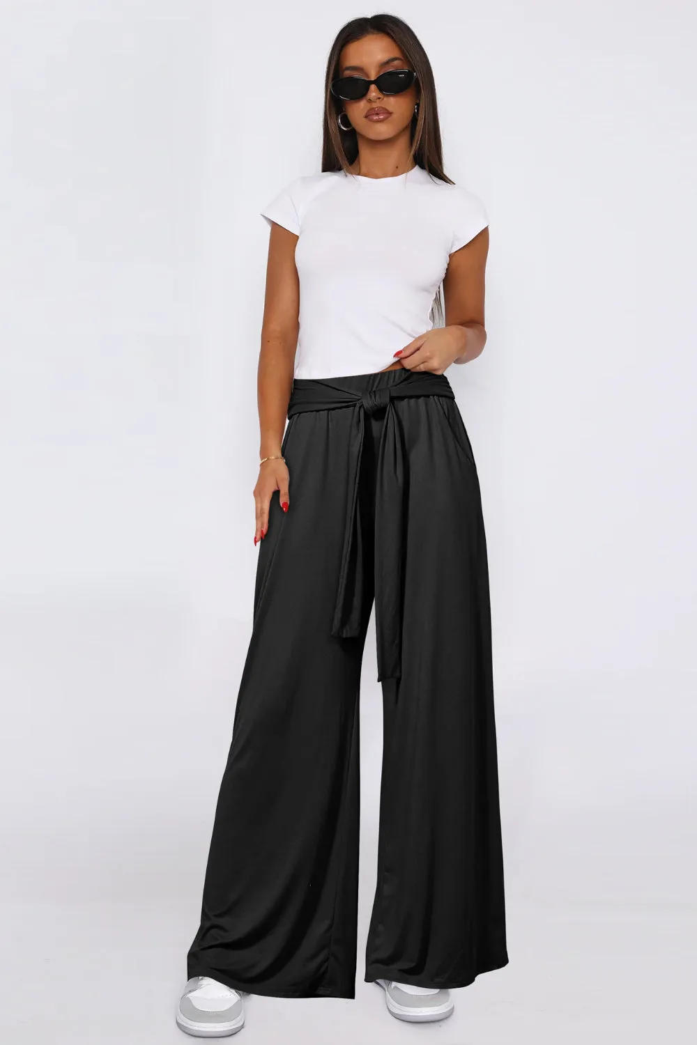 Hazel Blues® |  Tied Pocketed Wide Leg Pants
