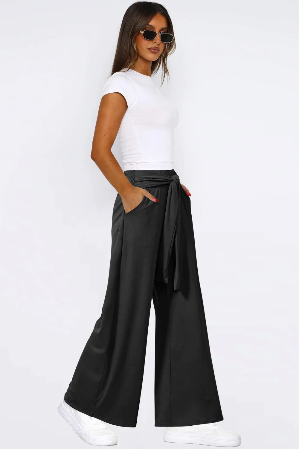 Hazel Blues® |  Tied Pocketed Wide Leg Pants